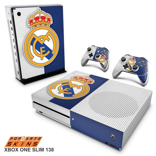 Xbox One Slim Skin - Real Madrid Adesivo Brilhoso
