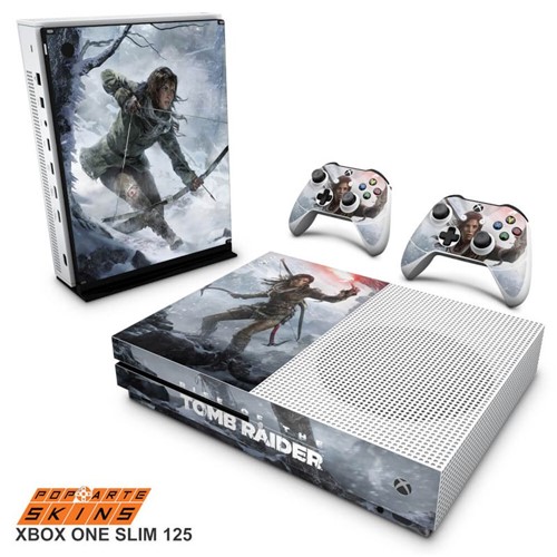Xbox One Slim Skin - Rise Of The Tomb Raider Adesivo Brilhoso
