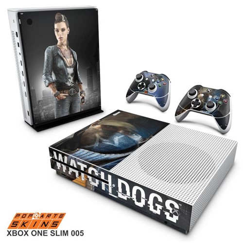 Xbox One Slim Skin - Watch Dogs Adesivo Brilhoso