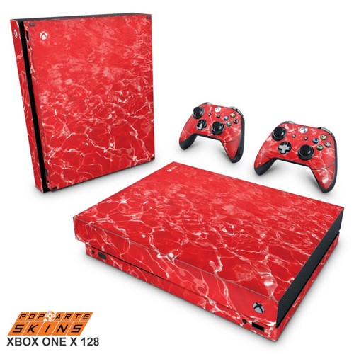 Xbox One X Skin - Aquático Água Vermelha Adesivo Brilhoso