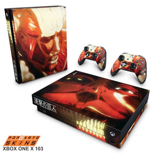 Xbox One X Skin - Attack On Titan #B Adesivo Brilhoso