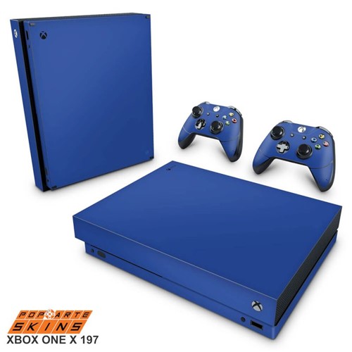 Xbox One X Skin - Azul Escuro Adesivo Brilhoso
