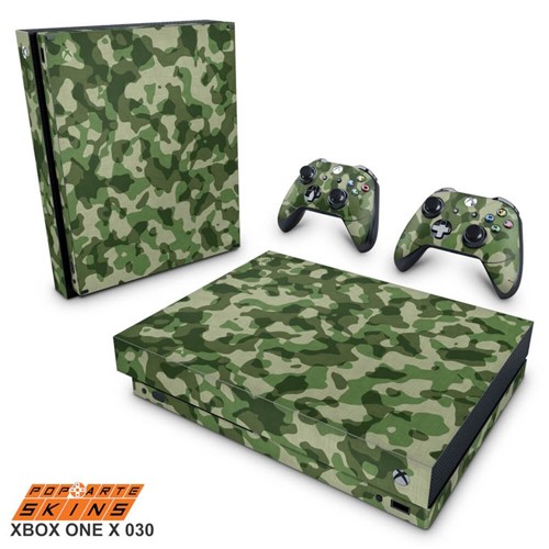 Xbox One X Skin - Camuflagem Verde Adesivo Brilhoso