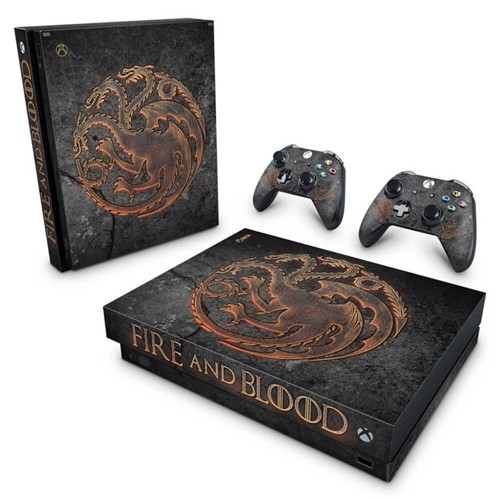 Xbox One X Skin - Game Of Thrones Targaryen Adesivo Brilhoso