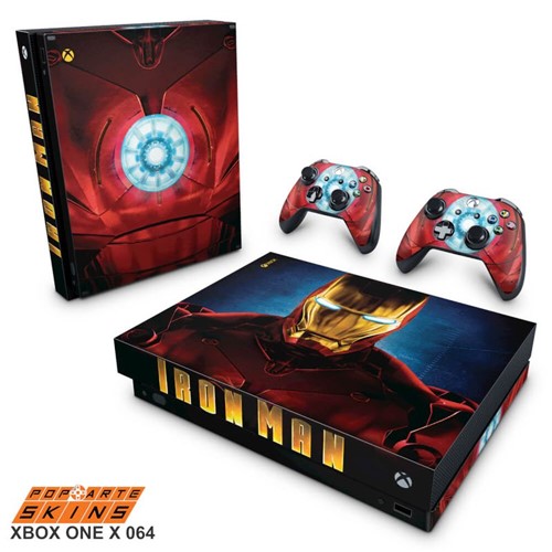 Xbox One X Skin - Iron Man - Homem de Ferro Adesivo Brilhoso