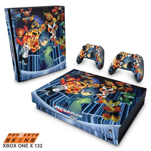 Xbox One X Skin - Megaman Legacy Collection Adesivo Brilhoso