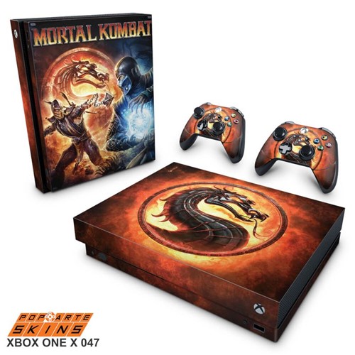 Xbox One X Skin - Mortal Kombat Adesivo Brilhoso