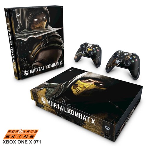 Xbox One X Skin - Mortal Kombat X Adesivo Brilhoso
