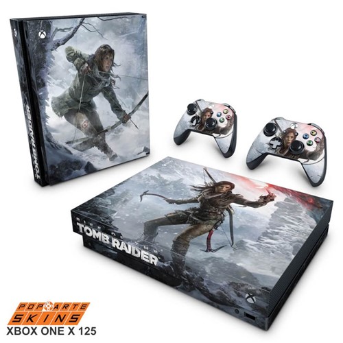 Xbox One X Skin - Rise Of The Tomb Raider Adesivo Brilhoso