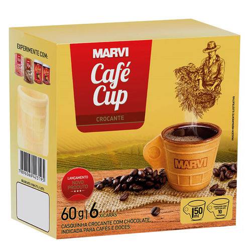 Xícara Casquinha com Chocolate Café Cup C/6 - Marvi