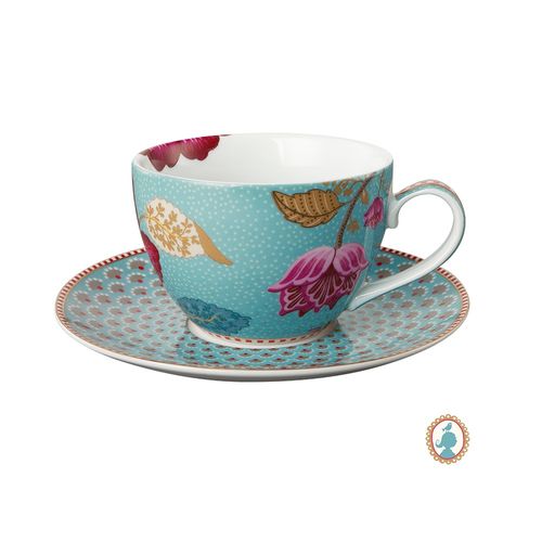 Xícara de Chá Azul em Porcelana Floral Fantasy - Pip Studio