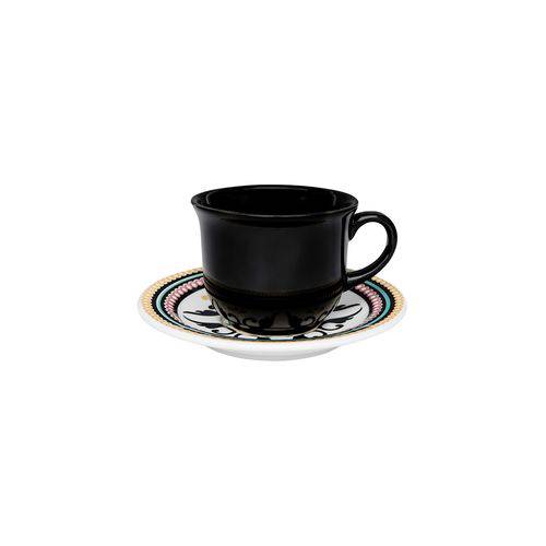 Xícara de Chá com Pires Porcelana 200 Ml Luiza Oxford - OXF 222