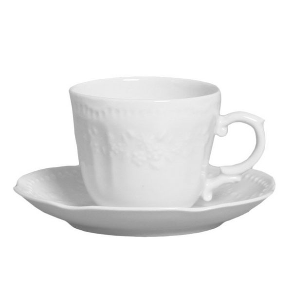 Xícara de Chá de Cerâmica Mozart Verbano Branca 200mL - 12807