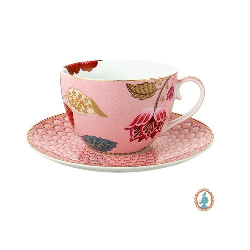 Xícara de Chá Rosa em Porcelana Floral Fantasy - Pip Studio