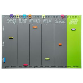 Year Memory-board 60 Cm X 40 Cm Cinza/multicor