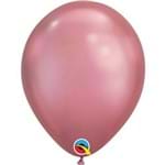 1 Pacote - Balão Chrome - Látex - Rosa- 11 Pol. - 5 Uni. Qualatex