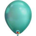 1 Pacote - Balão Chrome - Látex - Verde - 11 Pol. - 5 Uni. Qualatex