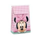 10 Caixa Trapézio Presente Minnie Bebê Disney Rosa 19x10cm