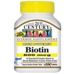 21st Century Biotin Biotina Alta Potência, 800 Mcg 110 Tabletes