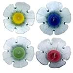 4 Peças Vela Aromatizada Colorida com Base Formato Flor de Vidro Decoração Kit