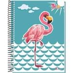 4 X Cadernos 1 Matéria Capa Dura 2019 Fantasia Flamingo 96 Folhas