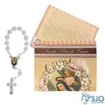 Cartão com Mini Terço Santa Rita de Cássia | SJO Artigos Religiosos