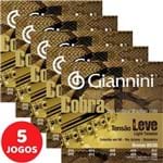 5 Encordoamento Giannini Cobra Viola Caipira Tensão Leve CV82L Bronze 80/20