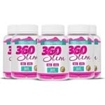 360Slim - Emagrecedor, Quitosana, Psyllium, Biotina , Vitamina C e Cromo - Promoção 5 Unidades