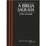 A Bíblia Sagrada Média - Preta com Listras Vermelhas - Letra Grande - Brochura