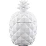 Abacaxi Ornamental de Cerâmica Branco 10x10x16cm - Prestige