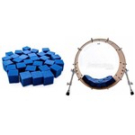 Abafador de Bumbo e Filtro Drumkubes Blue Wkitblu Bass Muffle Kit com 30 Cubos e Bag