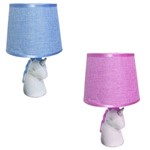 Abajur Luminaria com Cupula e Base de Porcelana Unicornio Colors Bivolt 32x18cm