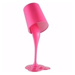 Abajur Luminária de Mesa Decorativo Tinta Rosa Metal 40x15