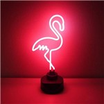 Abajur Luminária Mesa Decorativo Flamingo Cor Rosa Plástico