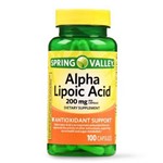 Acido Alfa-Lipólico 200mg - Spring Valley - 100 Capsulas - Ácido AlfaLipólico