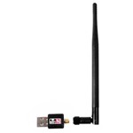 Adaptador Usb Wi-fi Roadstar Rs-51 de 300mbps com Antena - Preto