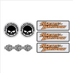 Adesivo Capacete Harley Davidson Clothes Mod 2 Laranja