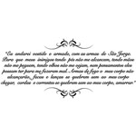 Adesivo de Parede Frase Oração de São Jorge Stixx Adesivos Criativos Preto (135x59,5cm)