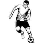 Adesivo de Parede Futebol Soccer Player Stixx Adesivos Criativos Preto (69x116cm)