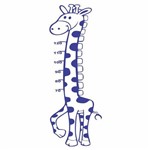 Adesivo de Parede Girafa Métrica Régua com 120cm Azul