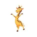 Adesivo de Parede Infantil Quarto Girafa Dançarina 1,20m X 72cm AI12055