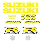 Adesivo Refletivo Moto Suzuki Gsxr Srad750 Resinado Amarelo