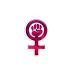 Adesivo Simbolo Feminismo Resinado Mulher Rosa