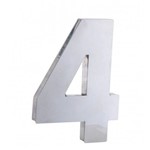 Algarismo ou Número 4 (Quatro) para Residência 12cm em Inox Corte LASER
