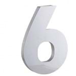 Algarismo ou Número 6 (Seis) para Residência 12cm em Inox Corte LASER