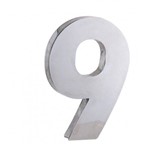 Algarismo ou Número 9 (Nove) para Residência 12cm em Inox Corte LASER