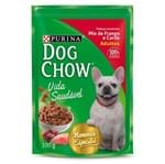 Alimento Cao Dog Chow 100g Sc ao Molho Mix Fgo e Carne