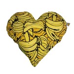 Almofada Decorativa Formato Coracao Estampa Banana