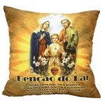 Almofada Quadriculada Bênção do Lar e Sagrada Família 39x39cm (Fibra)