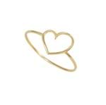 Anel Coração Ouro 18k - Romance 15